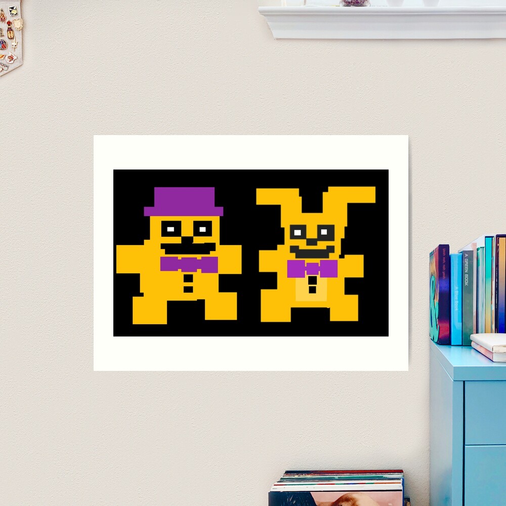 fredbear and springbonnie Art Board Print for Sale by crocoshop