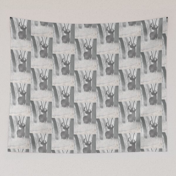 Item preview, silhouette of stag in woods designed and sold by Hanhan04.