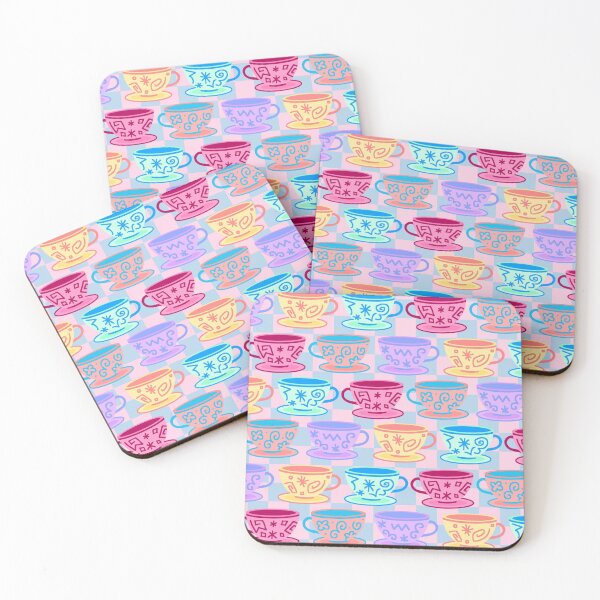 Item preview, Spinning Teacups (checkerboard background) designed and sold by Cammi Friederichs.