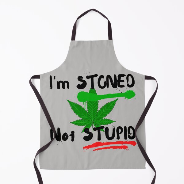 Item preview, I'm STONED not STUPID - Spray paint design with e green marijuana leaf designed and sold by Try-It.