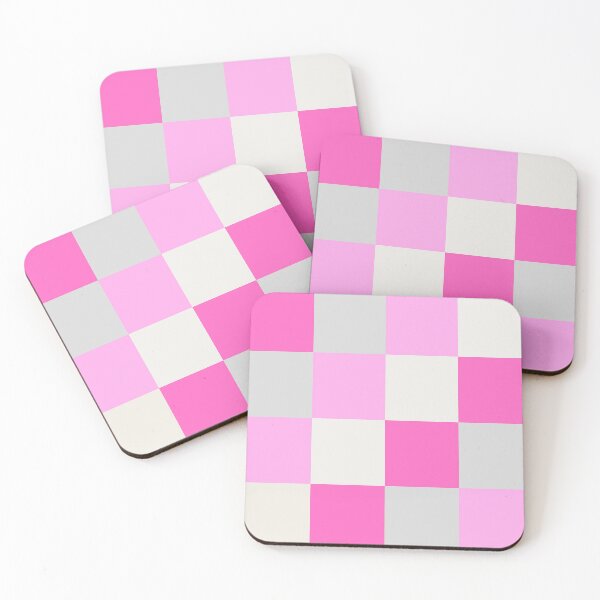 Item preview, Bright Candy Pink, Grey and White Checkered Pattern designed and sold by NavyOx.