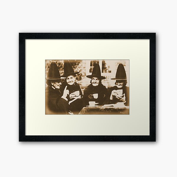 Witches Tea Party - sepia Framed Art Print