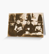 Witches Tea Party - sepia Grußkarte