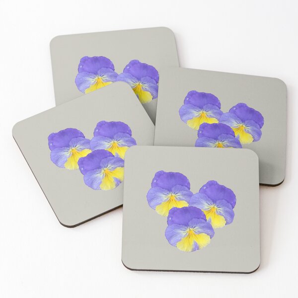 Item preview, Violet and Yellow Pansy on Pale Grey designed and sold by STHogan.