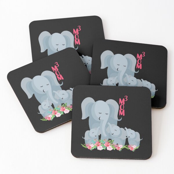 Item preview, Elephant Mom of 3 Floral designed and sold by Bliss Find And Design.