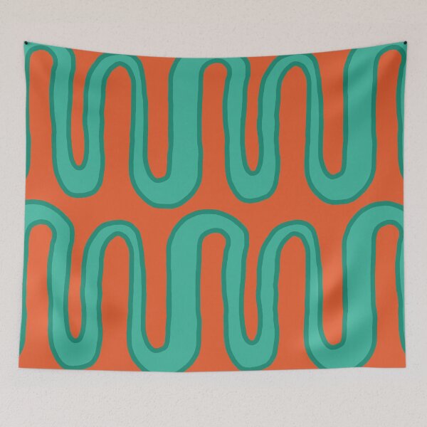 Item preview, Squiggly Meander in Blue and Red designed and sold by Miranda Benson.