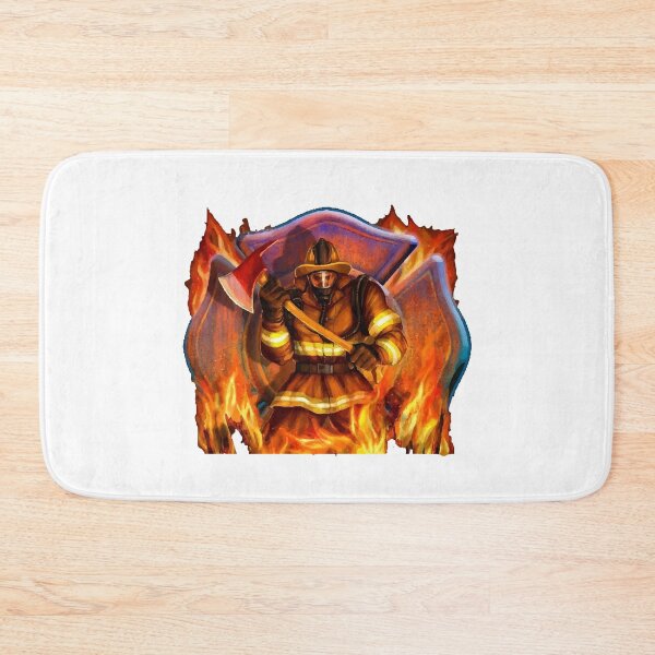 Item preview, Firefighter watercolor image designed and sold by SheaHMC.