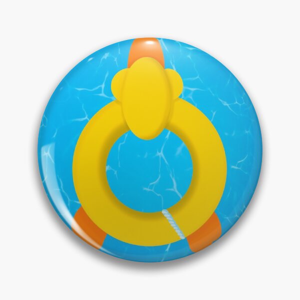 Item preview, Cute Inflatable Yellow Ducky Swimming Pool Float - Turquoise Waves with Floaty Summer Fun designed and sold by PrettyLittlePic.