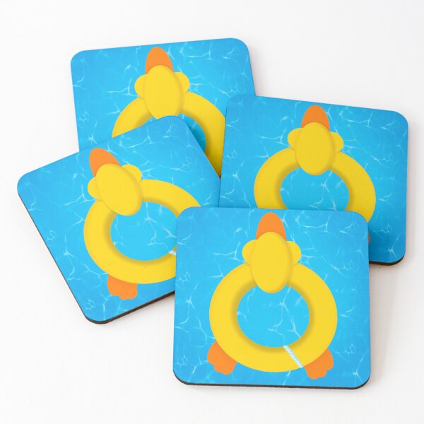 Item preview, Cute Inflatable Yellow Ducky Swimming Pool Float - Turquoise Waves with Floaty Summer Fun designed and sold by PrettyLittlePic.