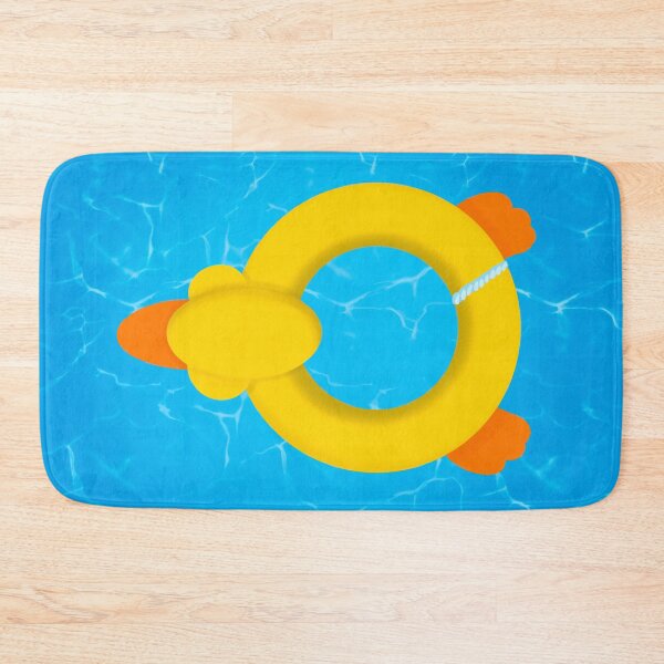 Item preview, Cute Inflatable Yellow Ducky Swimming Pool Float - Turquoise Waves with Floaty Summer Fun designed and sold by PrettyLittlePic.
