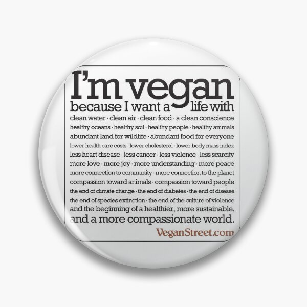 Item preview, I'm vegan because I want... black type designed and sold by VeganStreet.