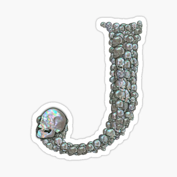 Skull Alphabet J Sticker