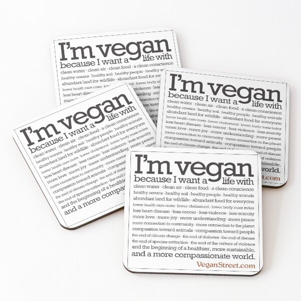 Item preview, I'm vegan because I want... black type designed and sold by VeganStreet.
