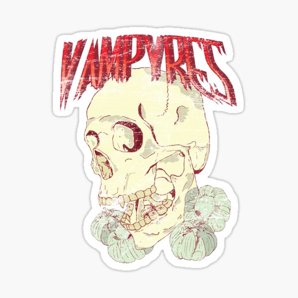 Vampyre skull preserved with garlic Sticker