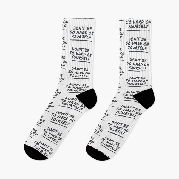 Item preview, Don't Be So Hard On Yourself - black and white text design designed and sold by 10pmCreations.
