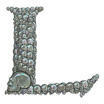 Artwork thumbnail, Skull Alphabet L by dinaaaaaah