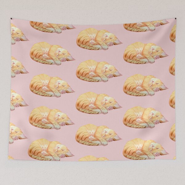 Item preview, Sleeping Orange Tabby Cat designed and sold by Teeterglance.