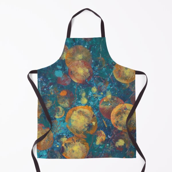 Item preview, Yellow Orange Spheres on Steel Teal designed and sold by dabblerinksie.