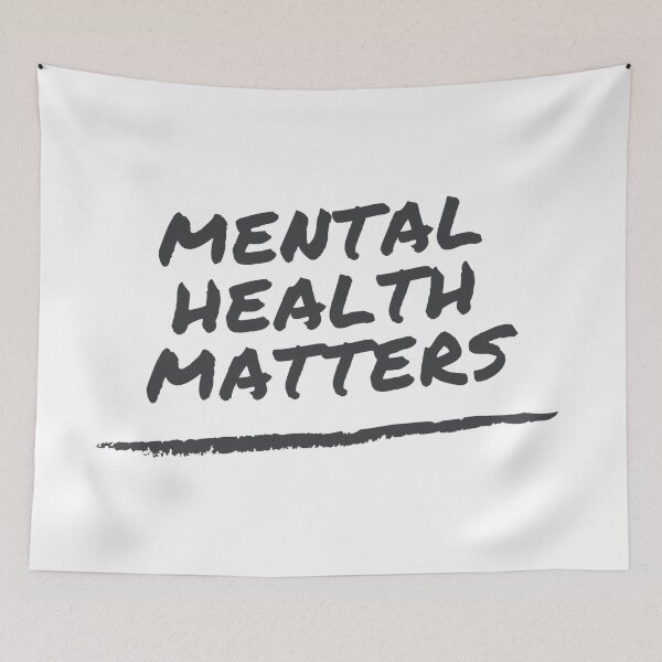 Item preview, Mental Health Matters - black and white text design designed and sold by 10pmCreations.