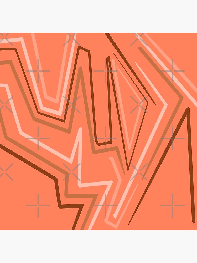 Electric Tangerine Funky Abstract Lines by that5280lady