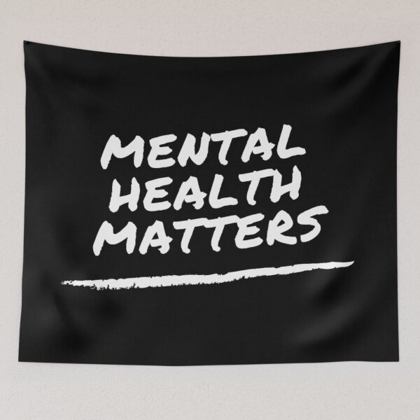 Item preview, Mental Health Matters - black and white text design designed and sold by 10pmCreations.