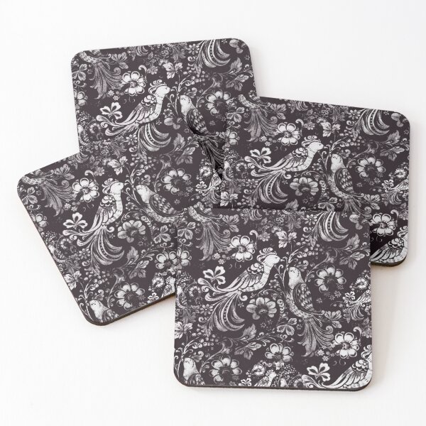Item preview, Folk Art Birds In Brown / Monochromatic  designed and sold by wild.geranium.design.