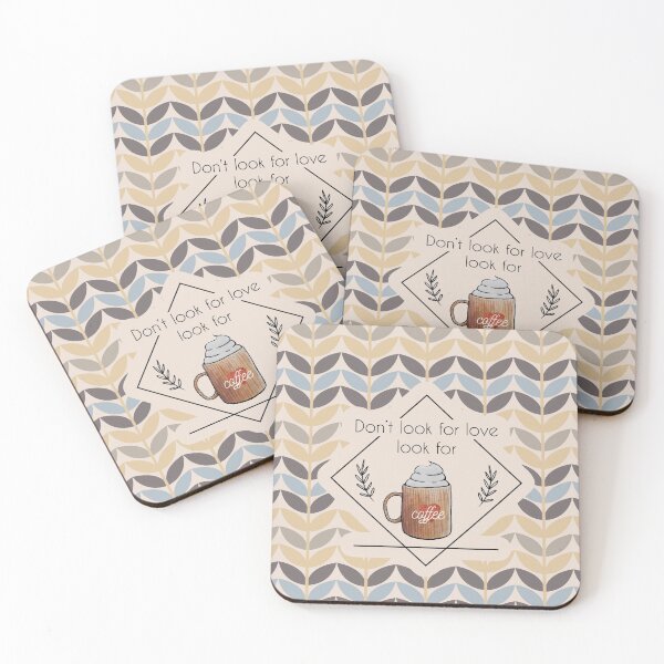 Item preview, Watercolor Don't Look for Love Look for Coffee Whipped Cream designed and sold by Jessfm.