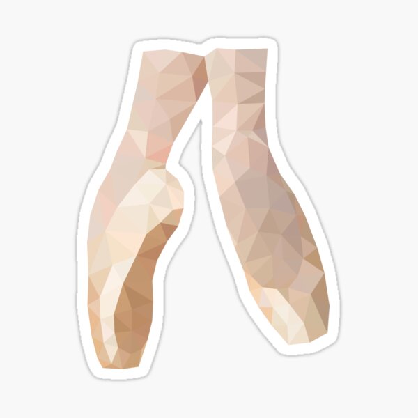 Low poly pointe shoes for ballet dancers Sticker