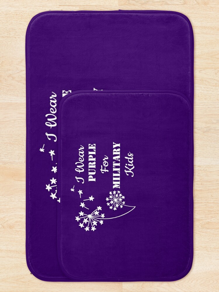 Disover I Wear Purple For Military Kids Month Of The Military Child Bath Mat