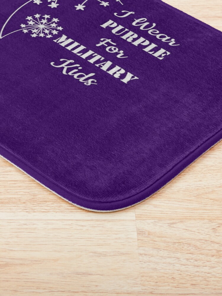 Discover I Wear Purple For Military Kids Month Of The Military Child Bath Mat