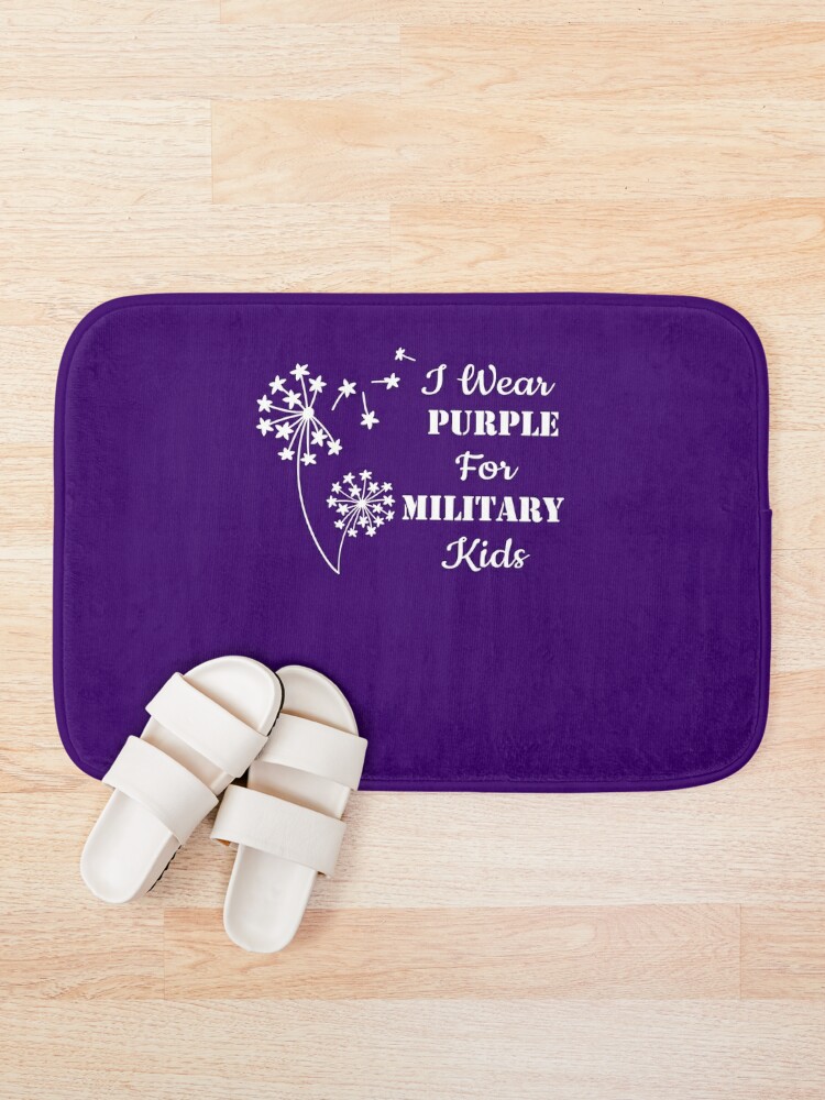 Disover I Wear Purple For Military Kids Month Of The Military Child Bath Mat