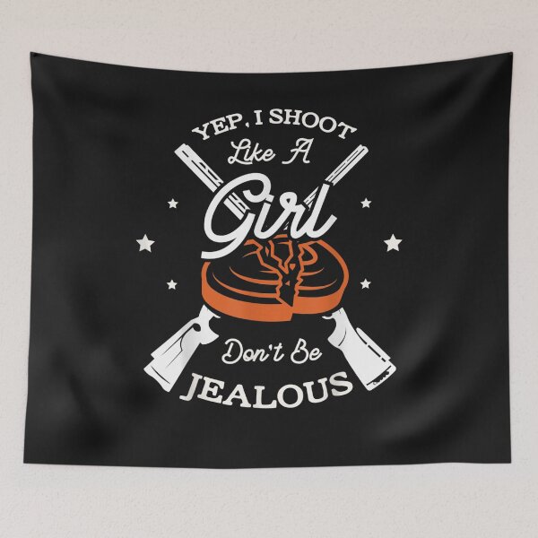 Item preview, Yep I shoot like a girl don't be jealous Trap shooting Funny T-Shirt designed and sold by Lukifo-Paladin.