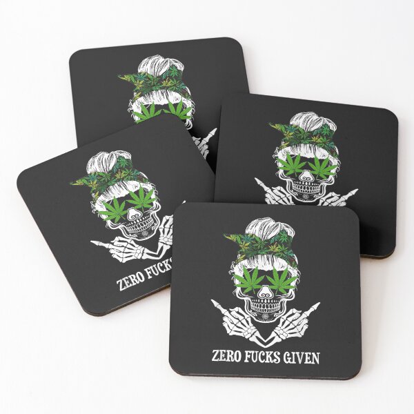 Item preview, Zero Fucks Given Skull Weed Marijuana 420 T-Shirt designed and sold by Lukifo-Paladin.