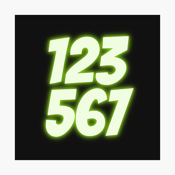  123 567  Salsa Rhythm Neon Numbers Photographic Print