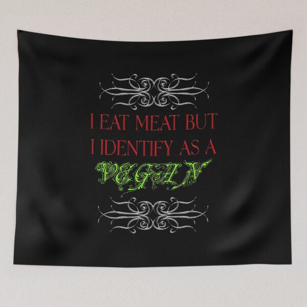 Item preview, I Eat Meat But I Identify As A Vegan (Vintage Typography) designed and sold by superdumb70.
