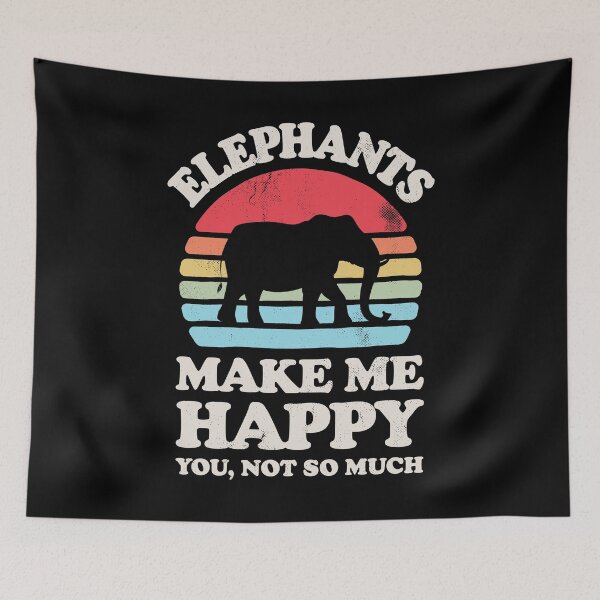 Item preview, Elephants Make Me Happy Sunset Retro Shirt for Men Women Boys Girls Kids Animal Lover Gifts designed and sold by LiqueGifts.
