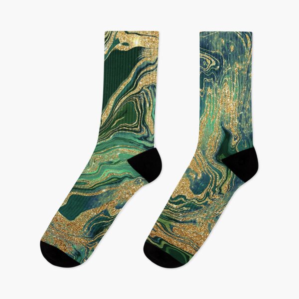 Item preview, Forrest Green and Gold Glitter Swirls designed and sold by WOW TeesAndThings.