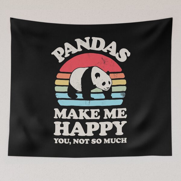 Item preview, Pandas Make Me Happy Sunset Retro Shirt for Men Women Boys Girls Kids Animal Lover Gifts designed and sold by LiqueGifts.