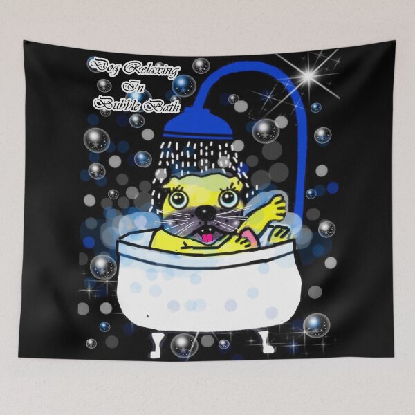 Item preview, Dog relaxing in bubble bath  designed and sold by Shirley cute art .