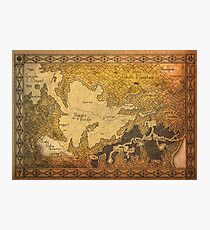Zelda - Map of Hyrule burned details Photographic Print