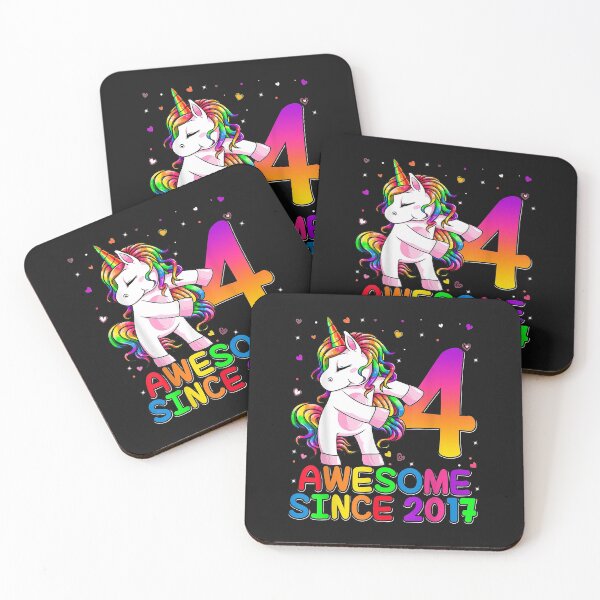 Item preview, 4 Years Old Unicorn Flossing 4th Birthday Girl Unicorn Party designed and sold by Plinio12323.