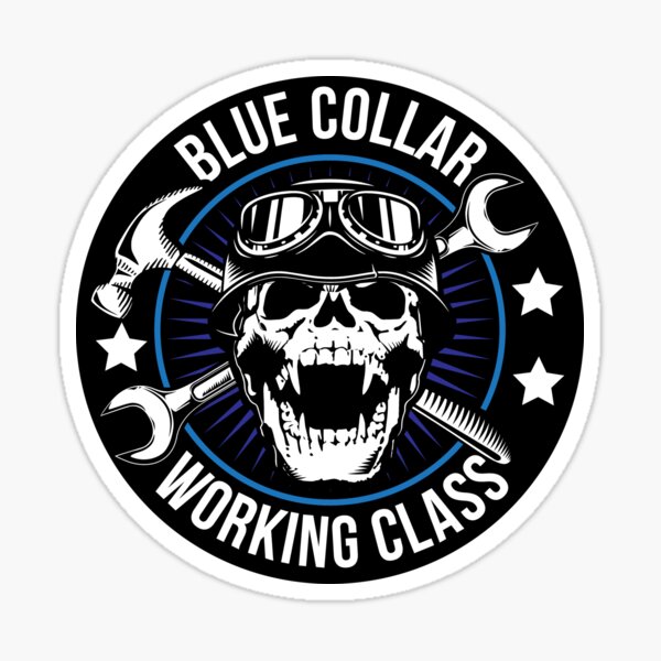Proud Blue Collar - Hard Hat Sticker