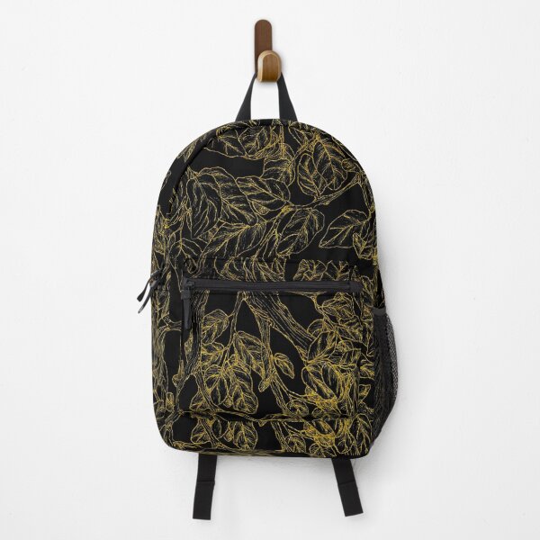 Item preview, Tree Branches Hand Drawn Pattern gold on black designed and sold by STipari.