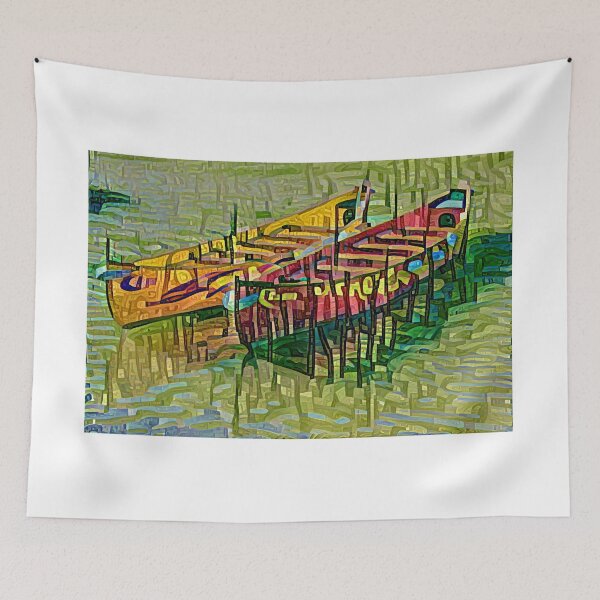 Item preview, 2 Colourful Boats on a Lake - Abstract Art designed and sold by Rocketman2017.