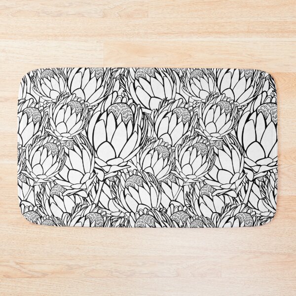 Item preview, Protea Flower Pattern - Black and White  designed and sold by Sketchbook Designs.