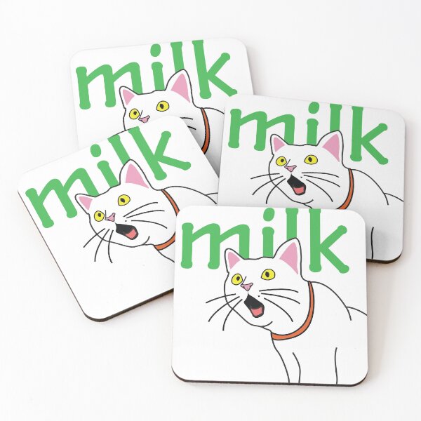 Item preview, white cat milk design. lovely cat. designed and sold by dadamda.