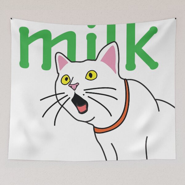 Item preview, white cat milk design. lovely cat. designed and sold by dadamda.