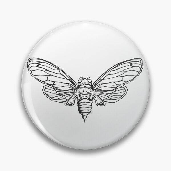 Item preview, Black and White Pharaoh Cicada designed and sold by The White Bat.