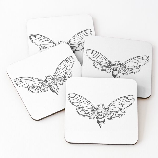 Item preview, Black and White Pharaoh Cicada designed and sold by The White Bat.