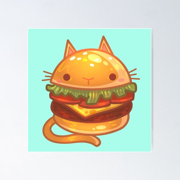 Item preview, Cute Cat Burger designed and sold by GalaxyChicken.